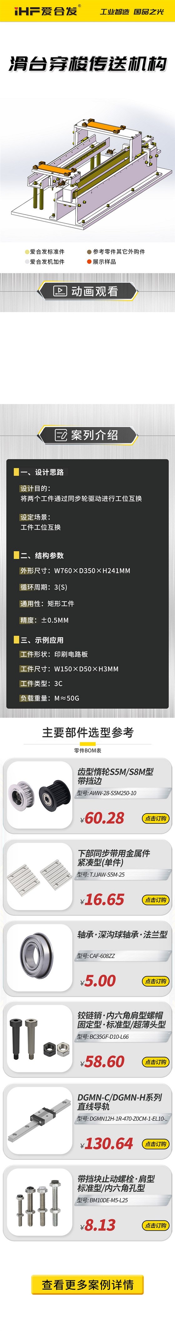 愛合發(fā)：案例介紹，滑臺穿梭傳動機構 